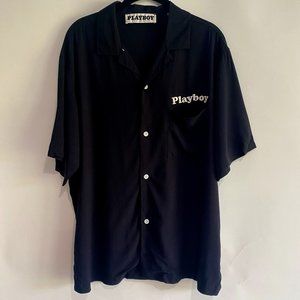 NEW MENS PLAYBOY CLASSIC BUTTON DOWN SHORT SLEEVE SHIRT MEDIUM 🔥🔥🔥